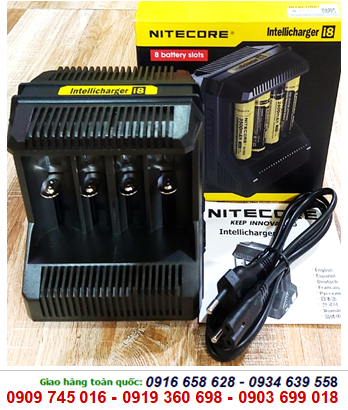 NItecore i8; Máy sạc pin NItecore i8, sạc được 1 đến 8 pin Lithium Li-Ion, NiMh, NiCd chính hãng